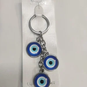 Feng Shui Evil Eye Good Luck Key Chain Evil Eye Good Luck Charm Key Chain in Metal Standard Size Key Ring