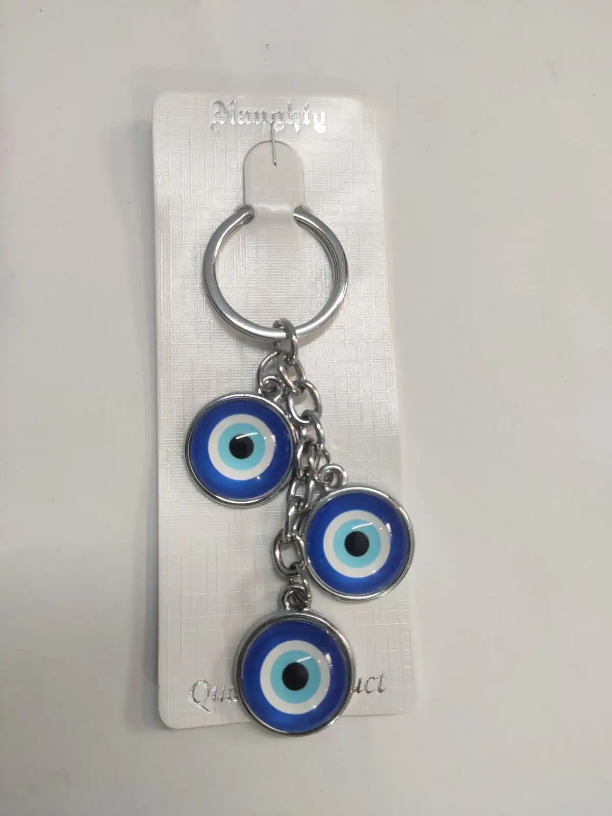 Feng Shui Evil Eye Good Luck Key Chain Evil Eye Good Luck Charm Key Chain in Metal Standard Size Key Ring